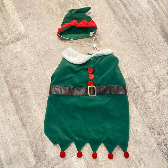 live love bark Dog Doggie Green Elf On The Shelf Costume Set Hat And Jacket Large Poshmark